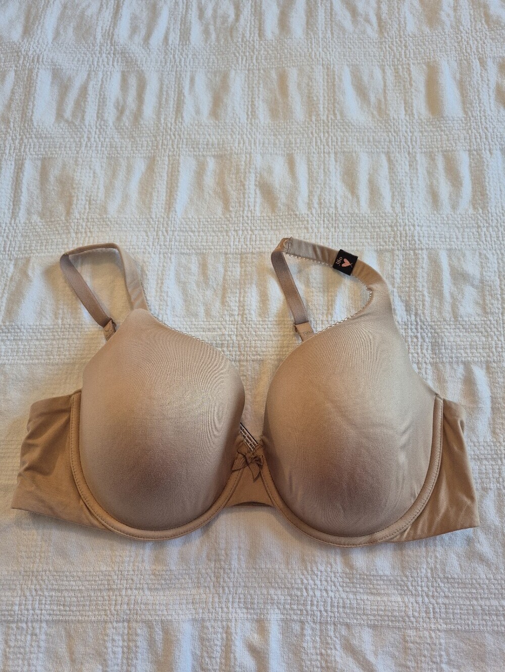 Victoria's Secret 38D women's lined perfect coverage bra tan, underwire NWT